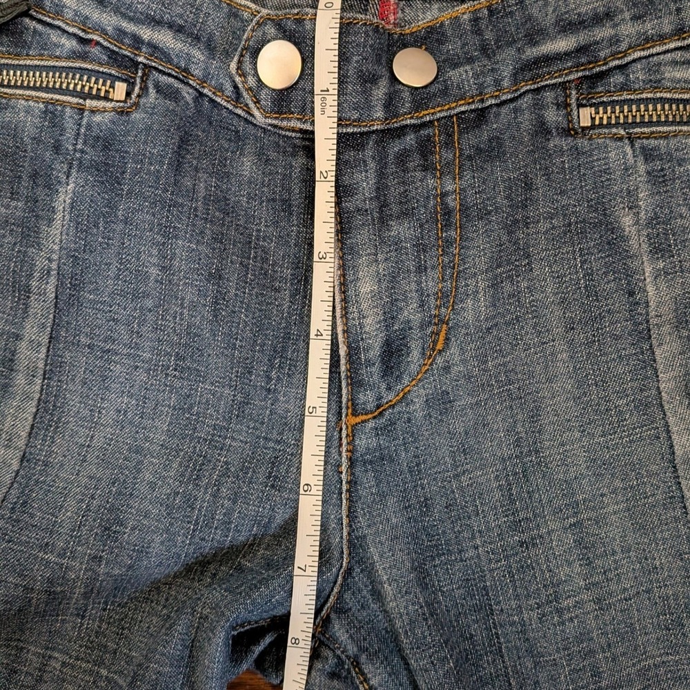 Joes Jeans Women's Flare Dark Wash Zipper Detail Low Rise Jeans Size 4/27 Y2K - Picture 7 of 9
